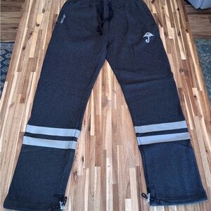 LRG Gray Jogger Pants with Reflective Stripes